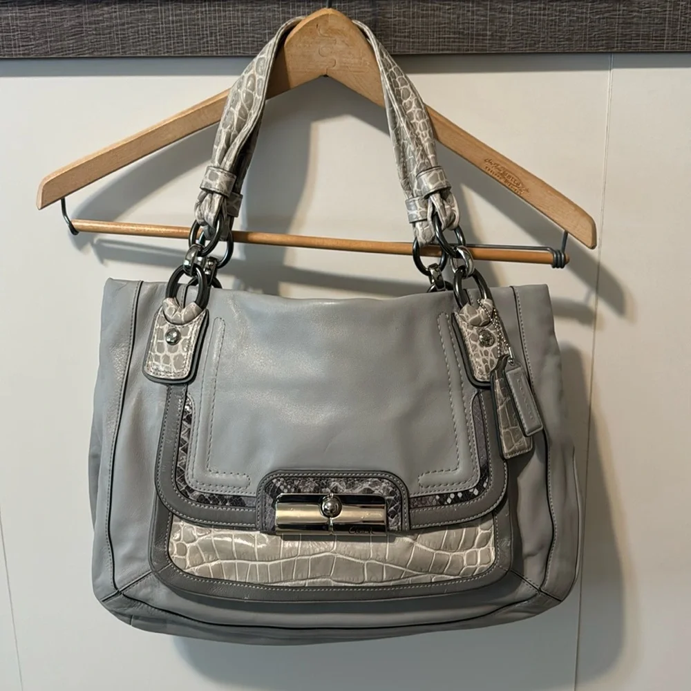 Coach Kristin Spectator Leather East/West zip shoulder bag